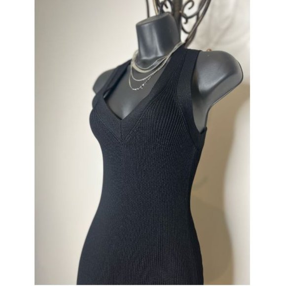 NWT Michael Kors Womens Ribbed Knit Sleeveless Sweater Dress Size S Black - Picture 4 of 7
